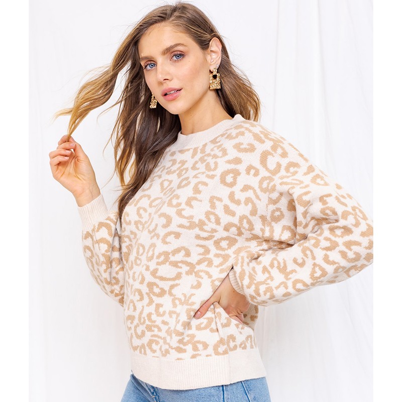 Party Leopard Pullover - M