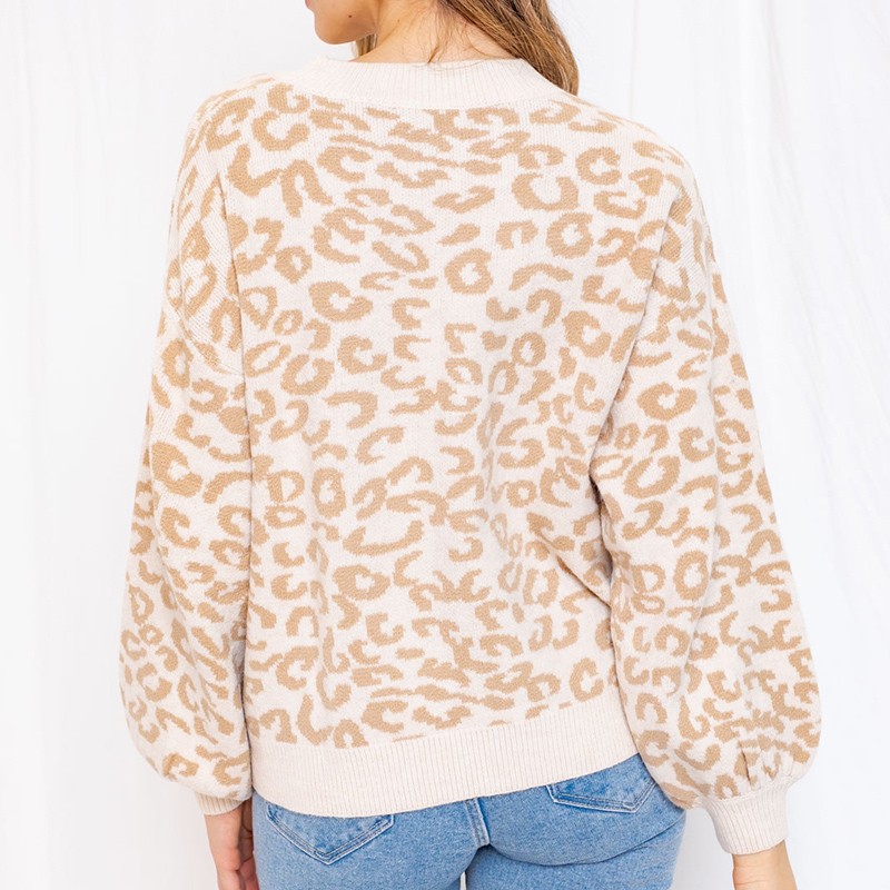 Party Leopard Pullover - M