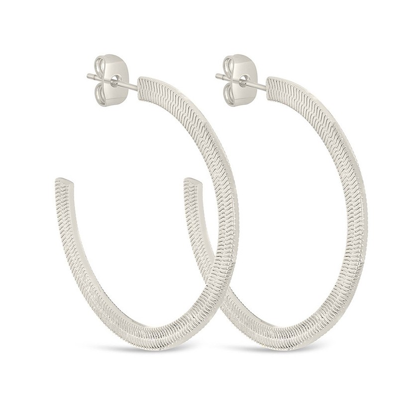 Herringbone Chain Hoops