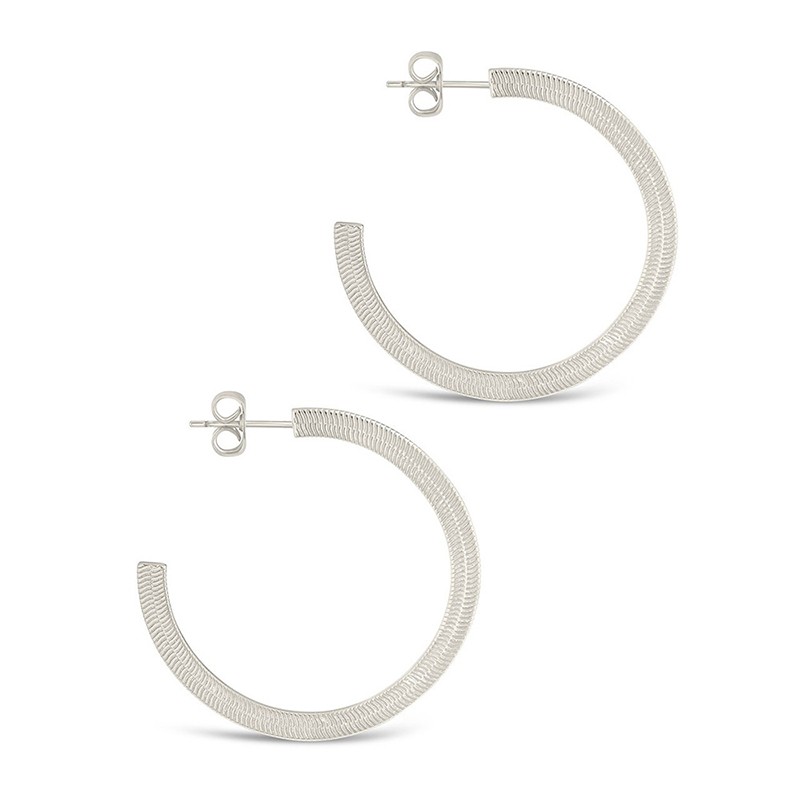Herringbone Chain Hoops