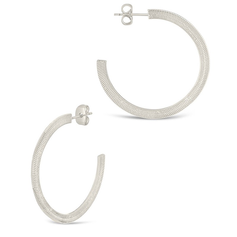 Herringbone Chain Hoops