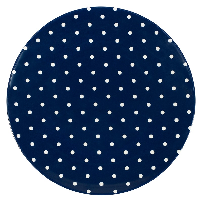 Melamine Accent Plate, Navy w/ Dots - Set of 2