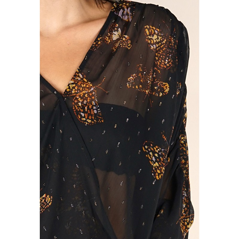 Butterfly Fly Surplice Top