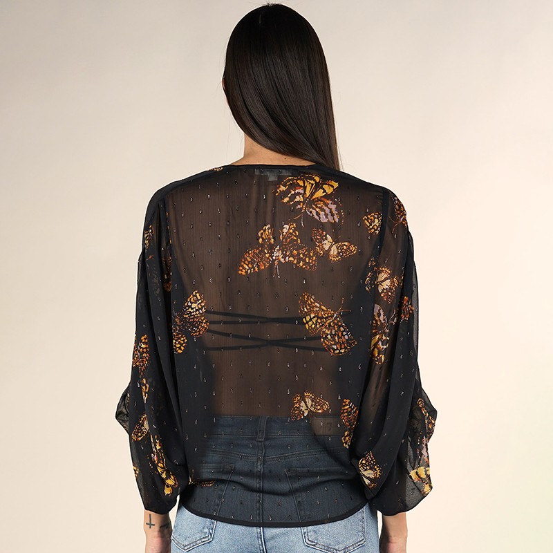 Butterfly Fly Surplice Top