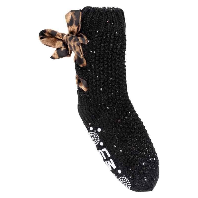 Lace Up Sequin Cabin Socks - L/XL
