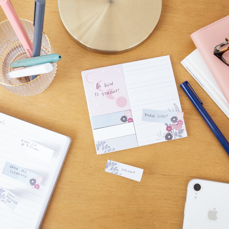 Sticky Note Pad - Floral Moon Collection
