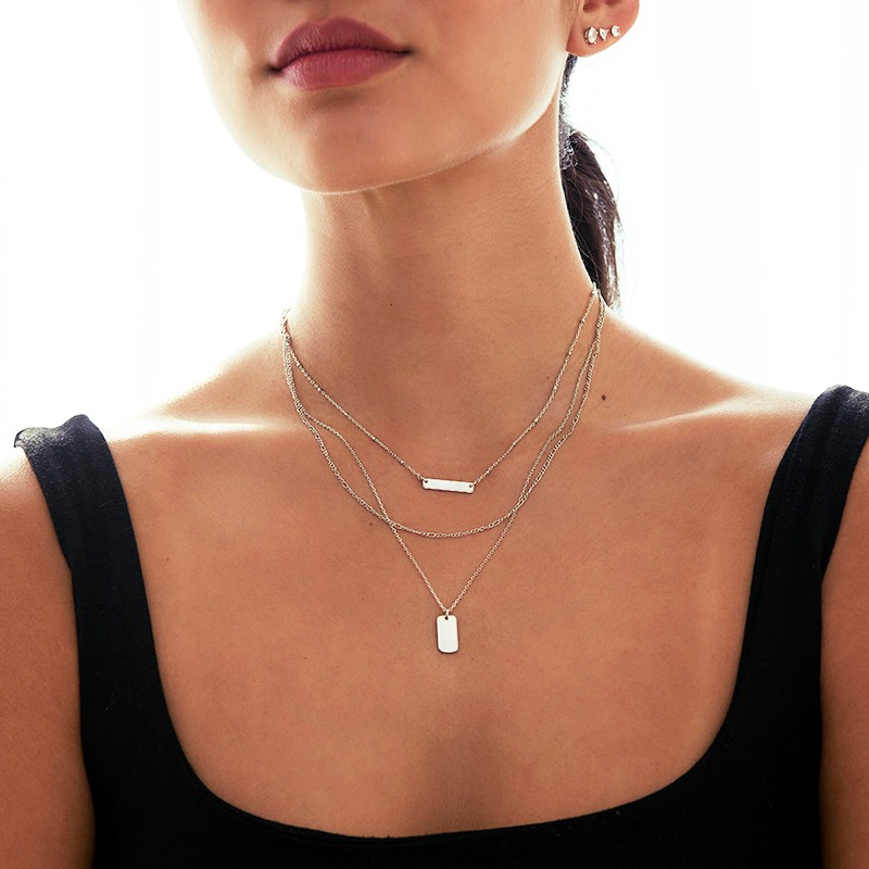 Triple Layered Bar Necklace
