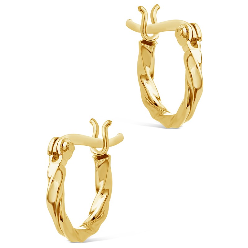 Sterling Silver Simple Twist Hoops