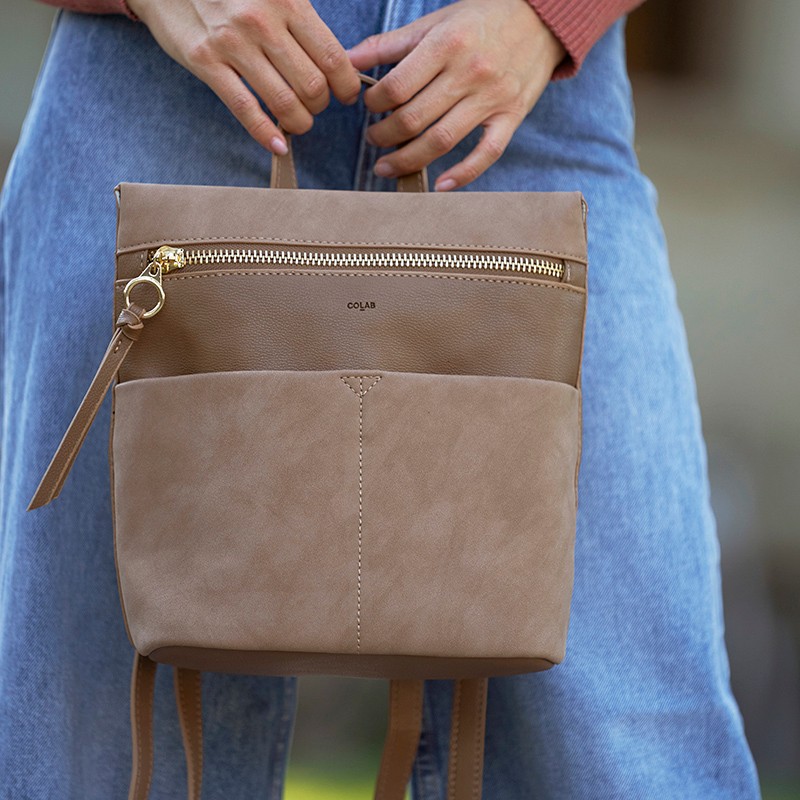 Suede Backpack in Earth