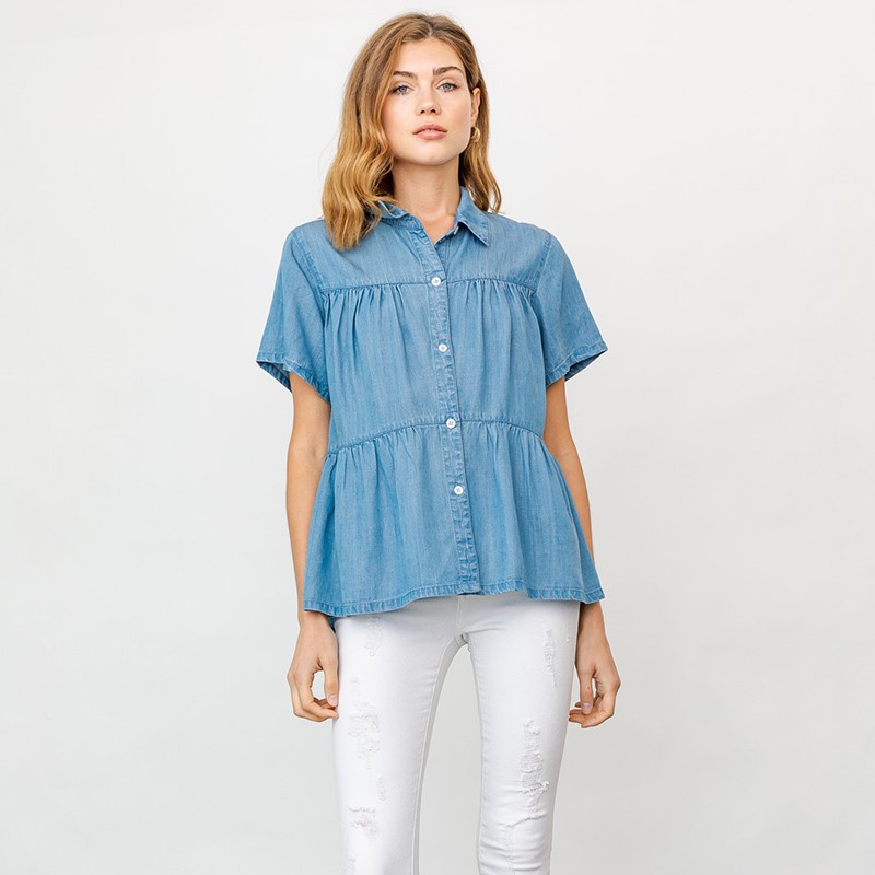 Lauren Chambray Button Down - S