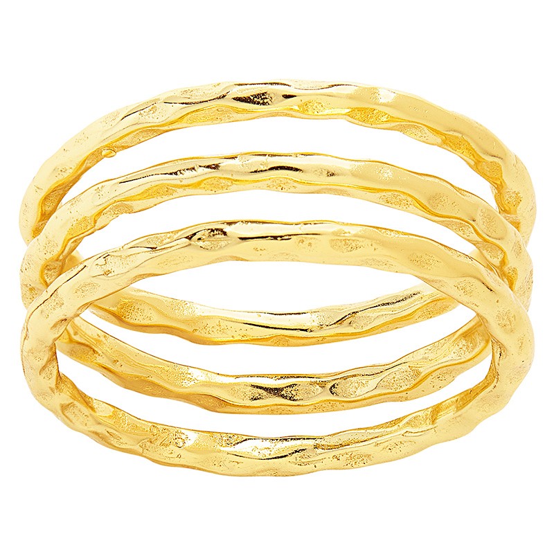 Textured Triple Band Ring Set