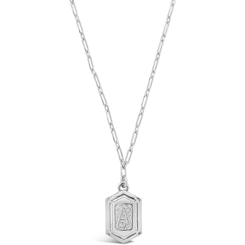 Hexagon Tag Initial Necklace