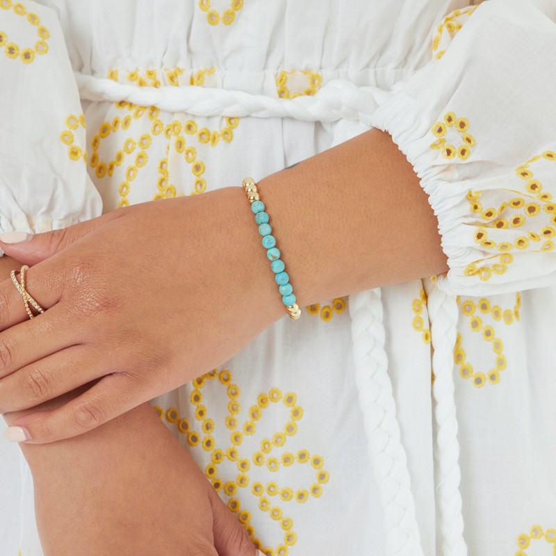 Beaded Bracelet with Natural Stone
