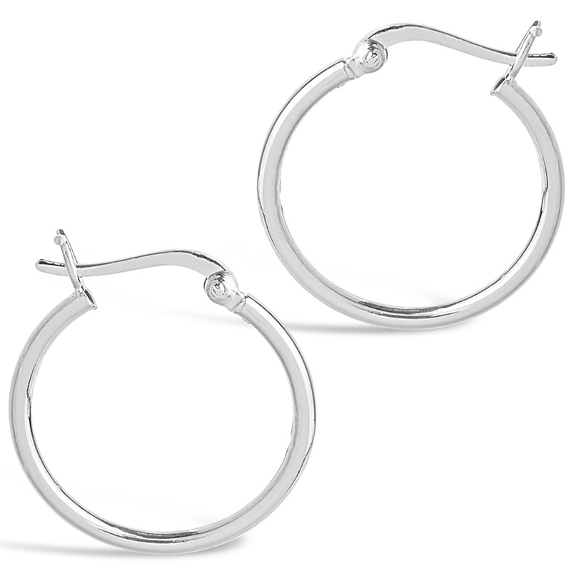 Sterling Silver 2" Hoop Earrings
