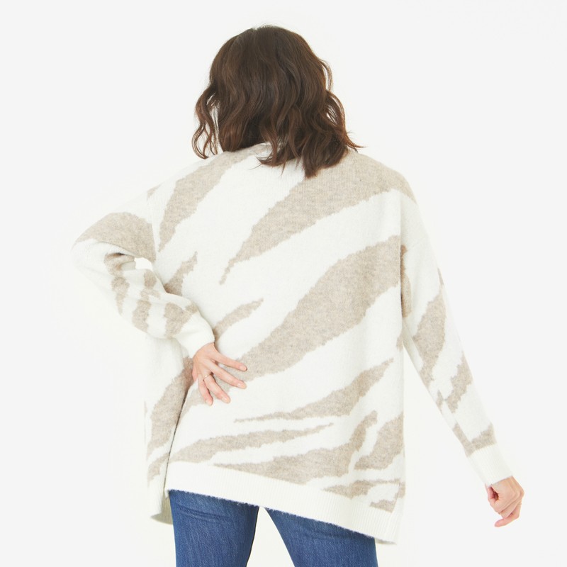 Animal Stripe Cardigan - 0X/1X