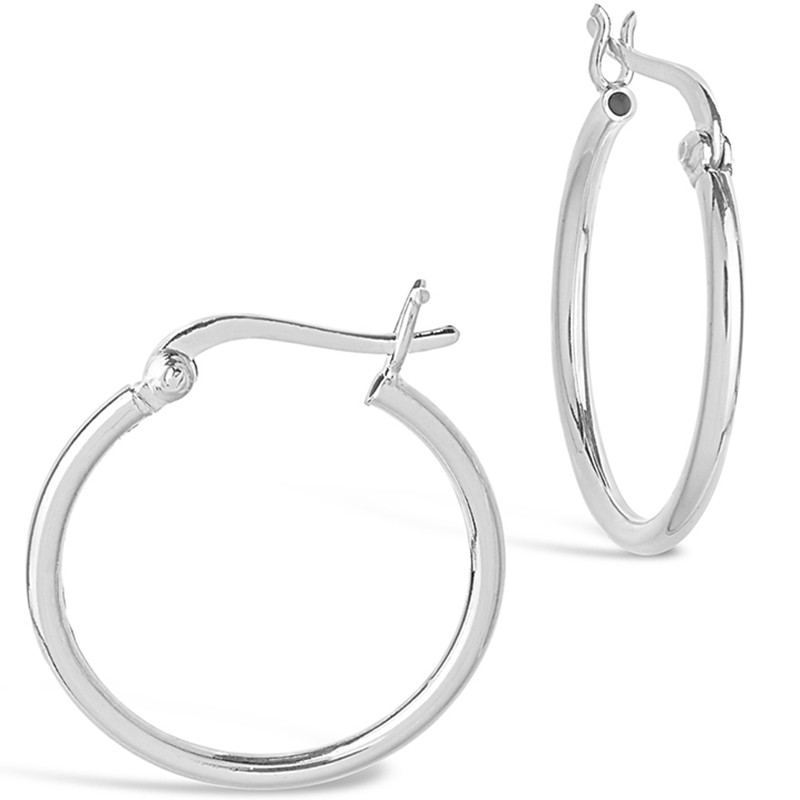 Sterling Silver 2" Hoop Earrings