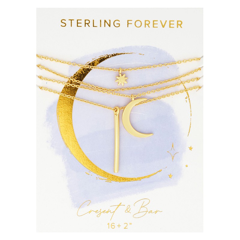 Crescent & Bar Multi Layer Necklace