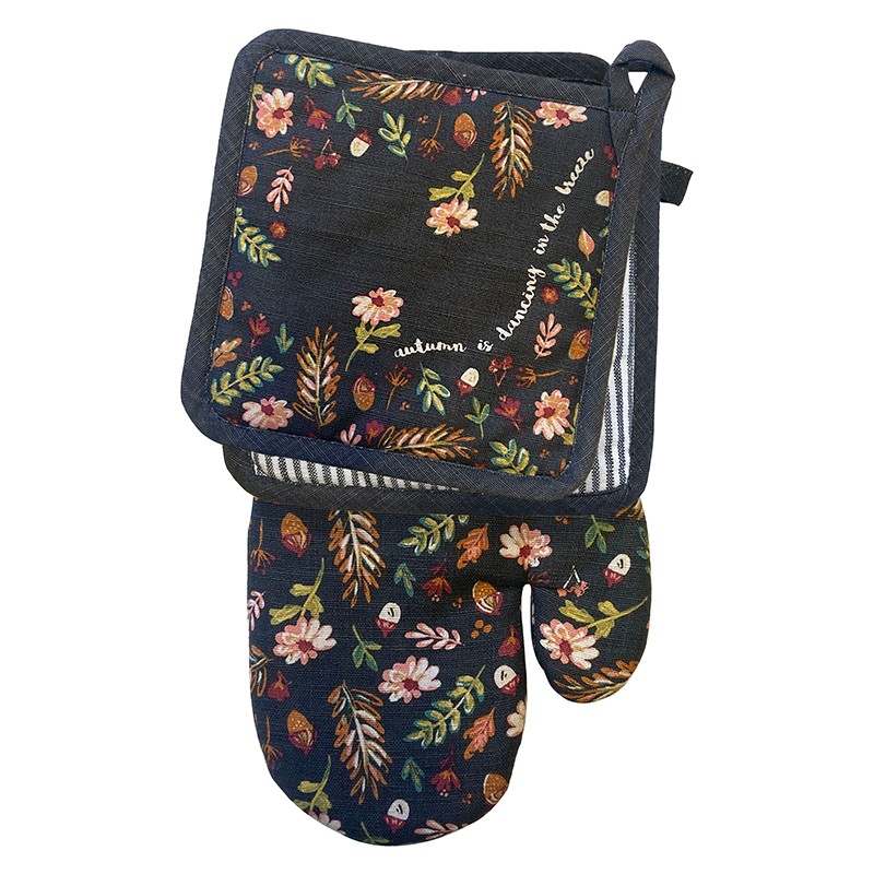 Fall Floral Oven Mitt Set