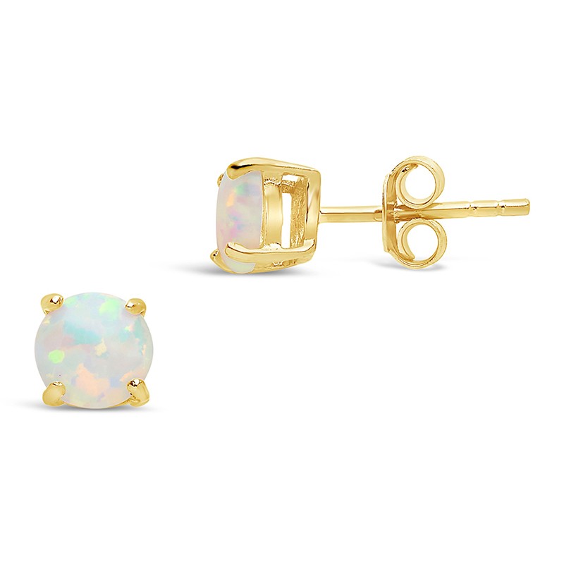 Sterling Silver 6mm Opal Studs