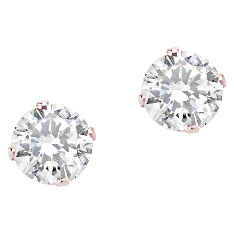 Picture of Sterling Silver 5mm CZ Stud Earrings