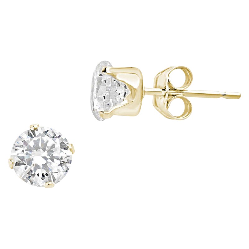Sterling Silver 5mm CZ Stud Earrings