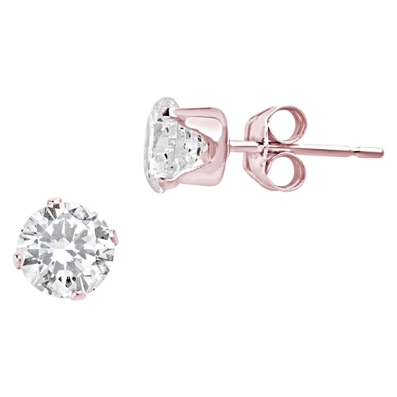 Sterling Silver 5mm CZ Stud Earrings