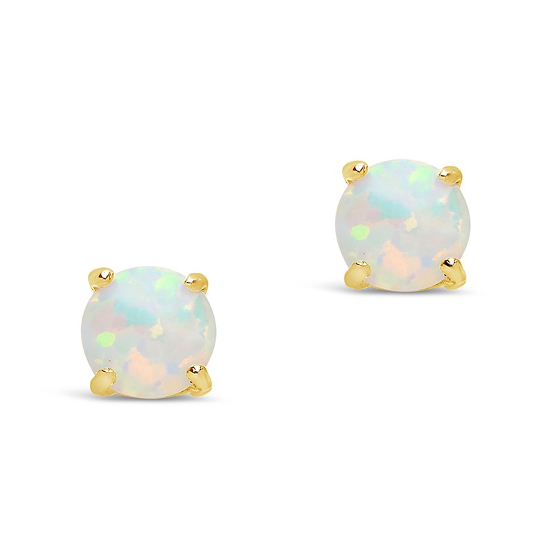 Sterling Silver 6mm Opal Studs