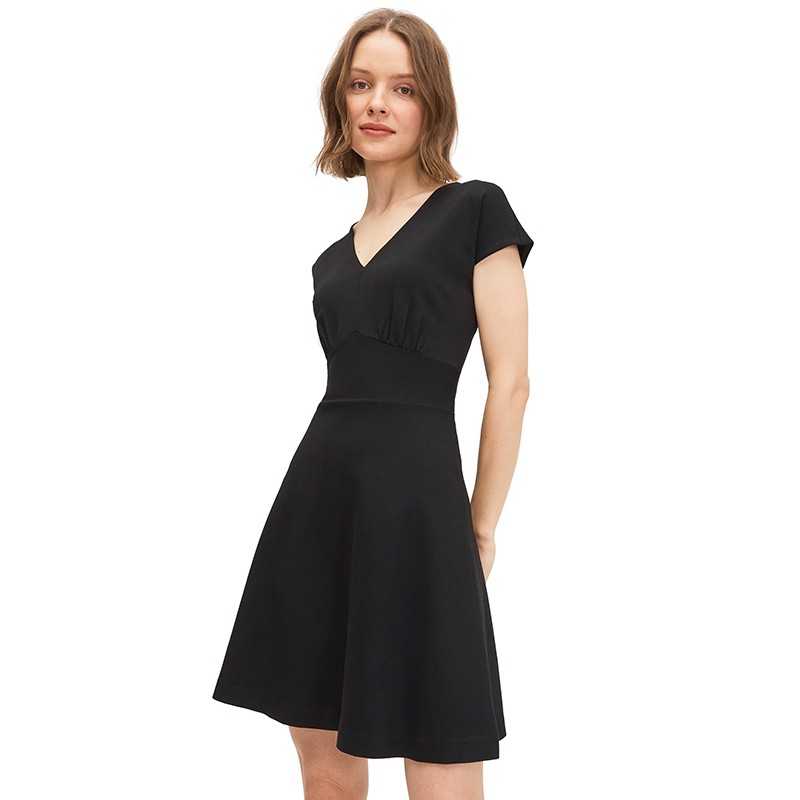 Ponte V-Neck Dress - XS