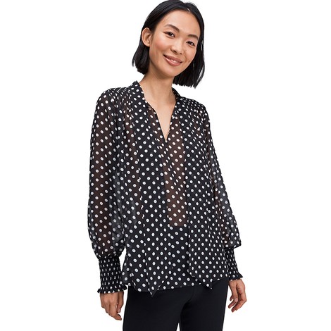 polka dot chiffon top