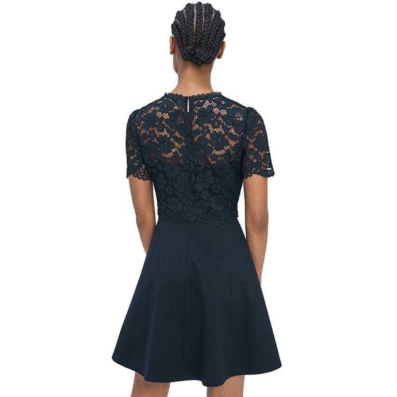 Rose Lace Ponte Dress - 4