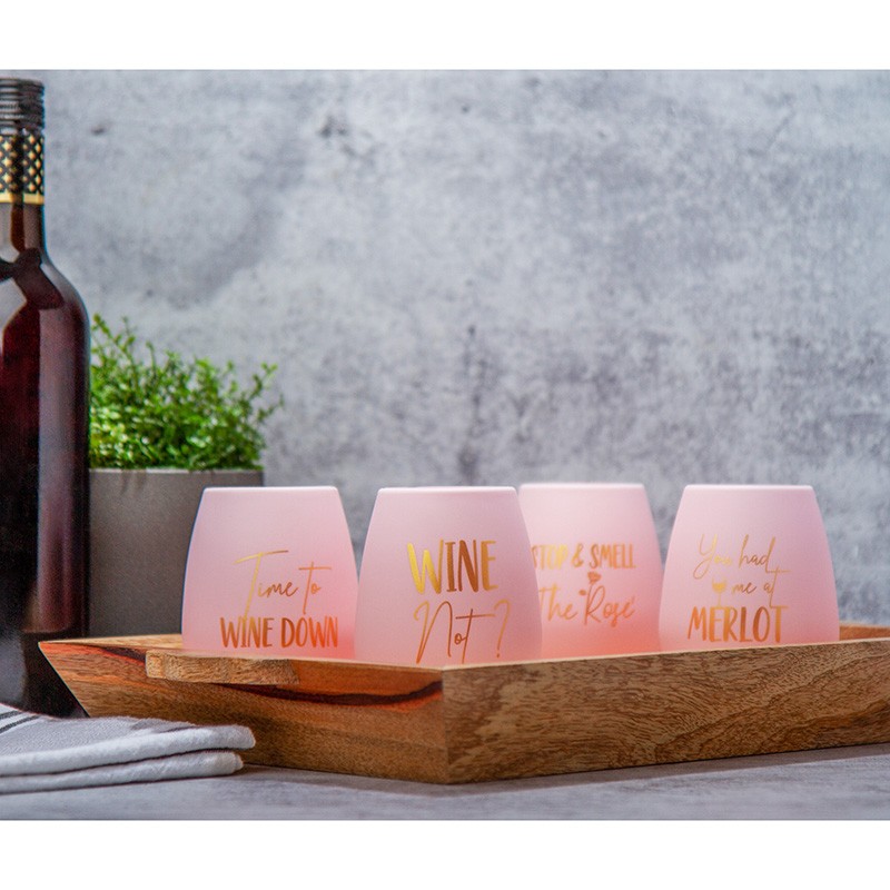 Set of 4 Silicone Wine Glasses with Travel Bag