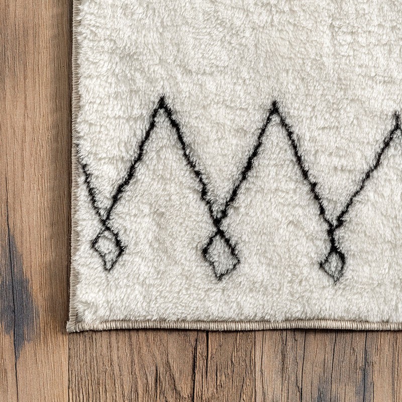 Tribal Striped Washable Shag Area Rug
