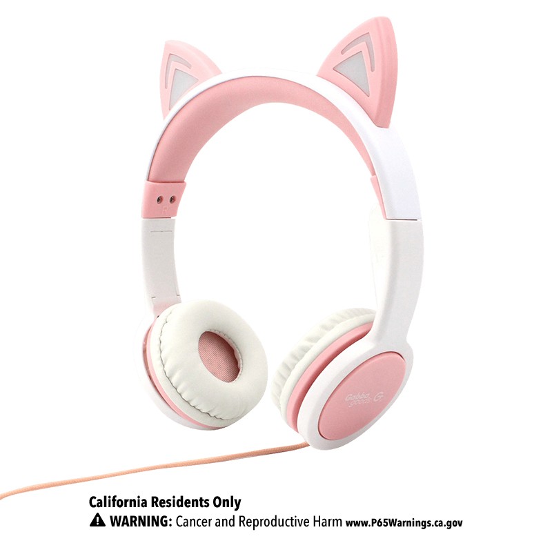 Kid-Sized Cat LED Headphones with Volume Limit