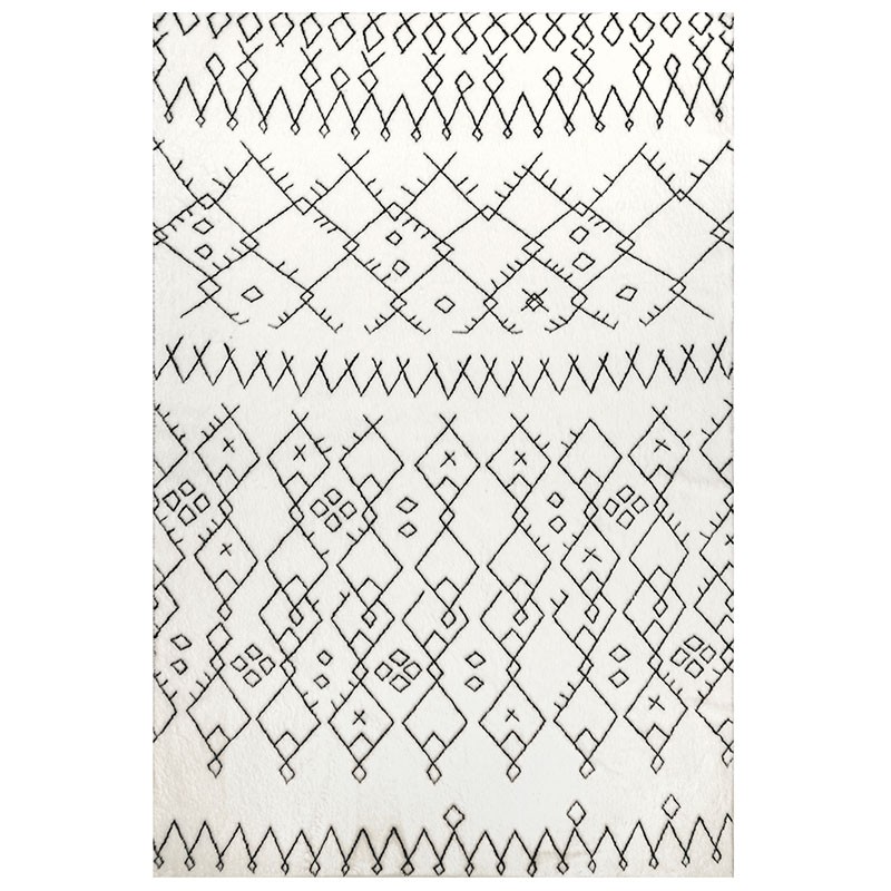 Tribal Striped Washable Shag Area Rug