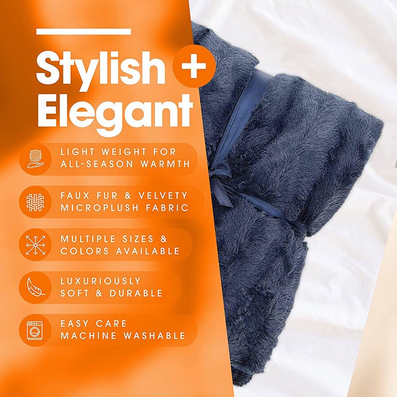 Cozy Faux Fur Throw Blanket - Large