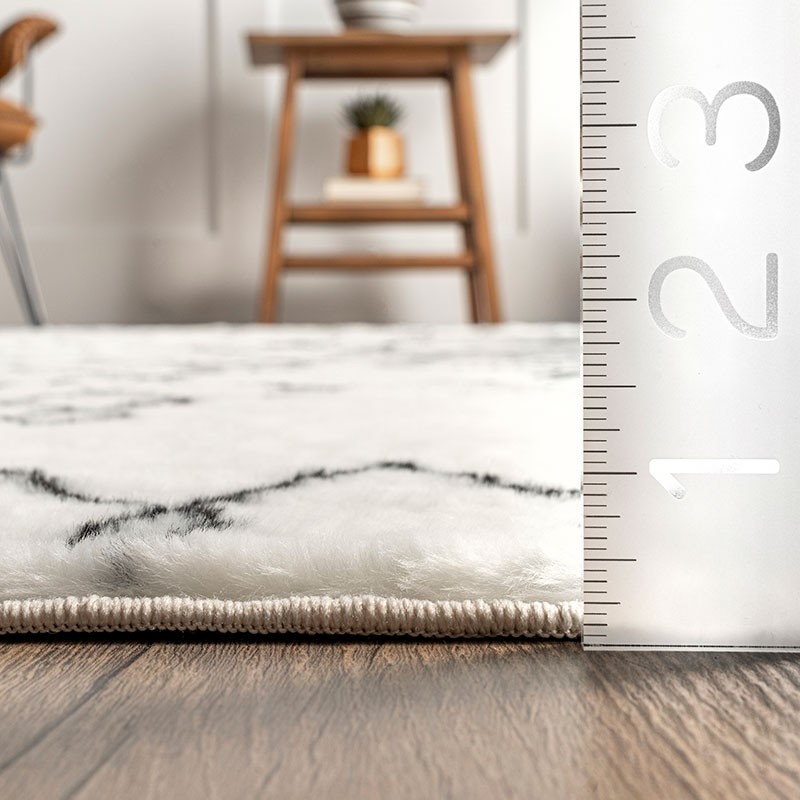 Tribal Striped Washable Shag Area Rug
