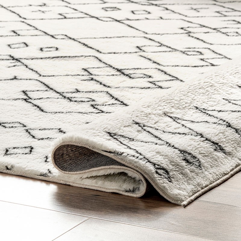 Tribal Striped Washable Shag Area Rug