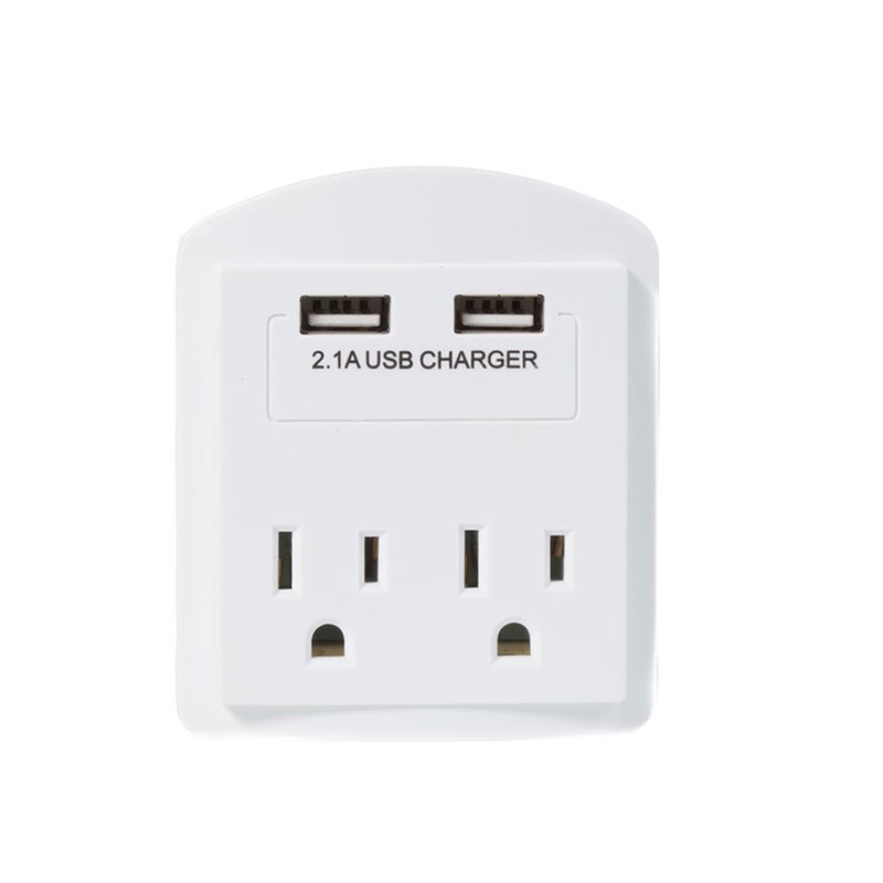 Flat 4 Port Surge with 2 USB Ports (2 Pack)
