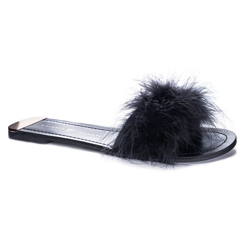 Zoey Marabou Feather Slide - 7.5