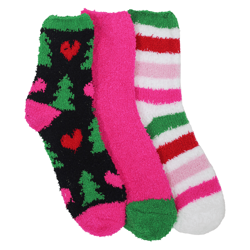 3 Pack Christmas Plush Socks