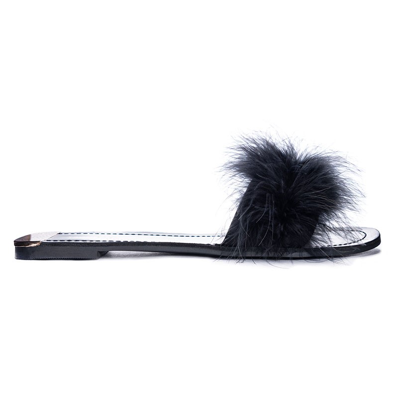 Zoey Marabou Feather Slide - 7.5