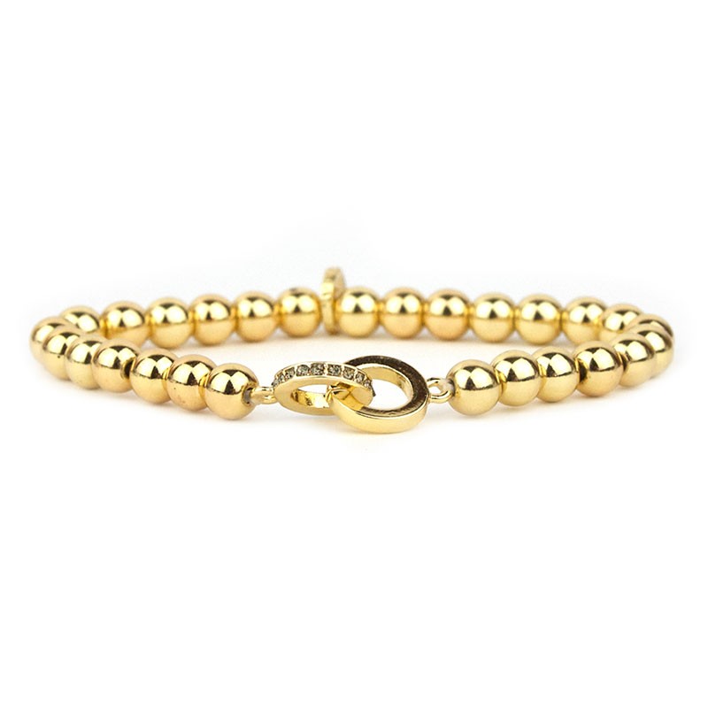 Metal Beaded Interlocking Bracelet
