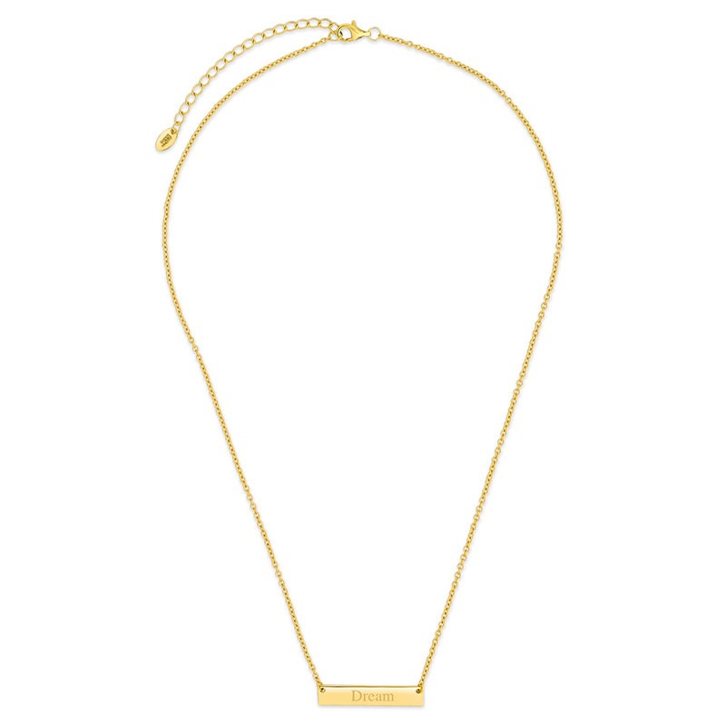 Sterling Silver Inspirational Bar Pendant Necklace