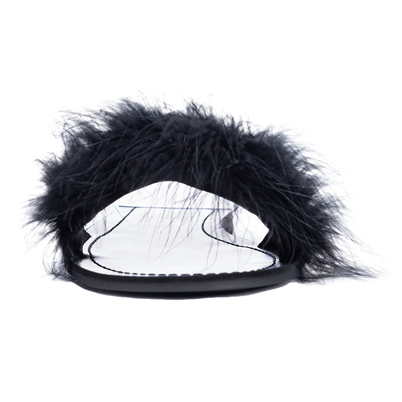 Zoey Marabou Feather Slide - 7.5