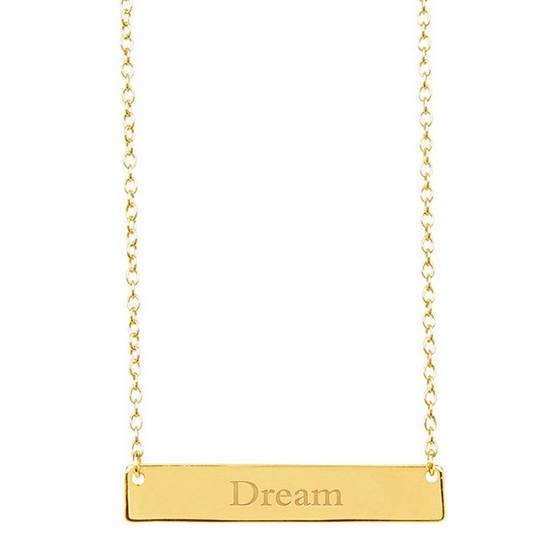 Sterling Silver Inspirational Bar Pendant Necklace