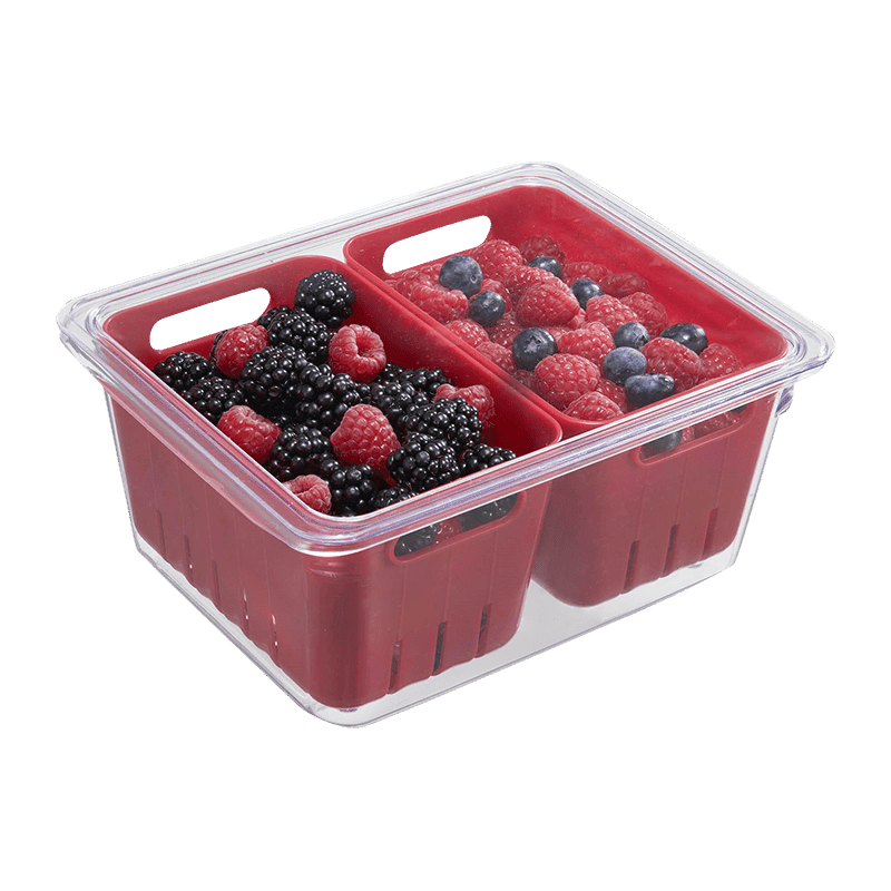 Square 2 Compartment Fresh Berry Bin