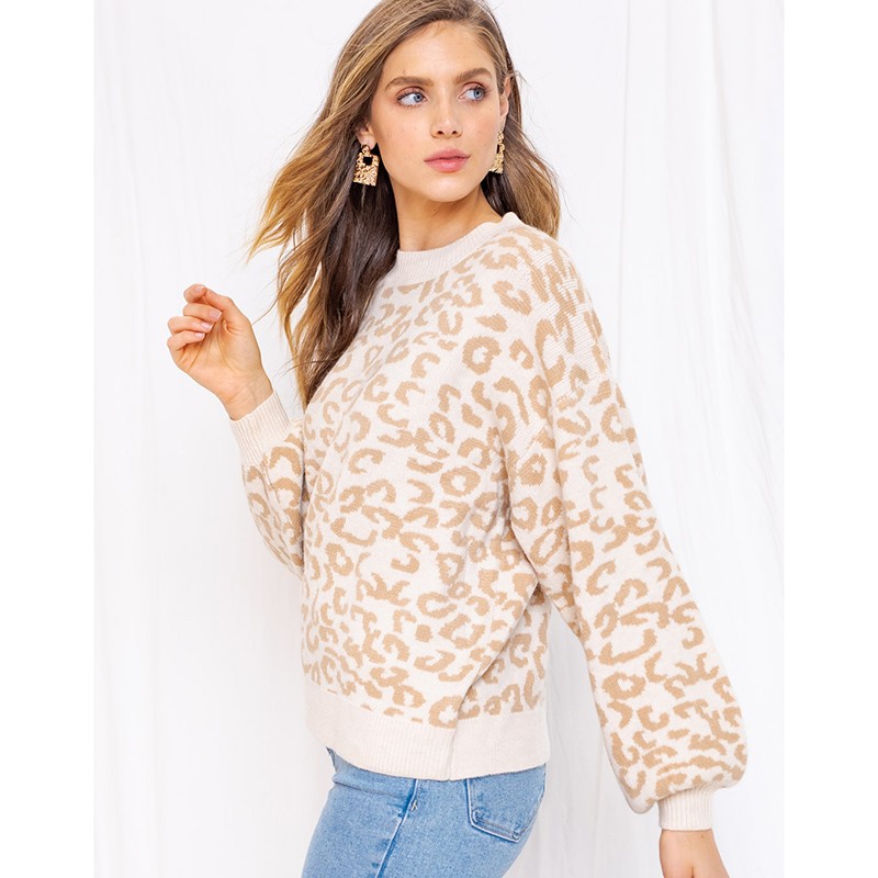 Party Leopard Pullover - M