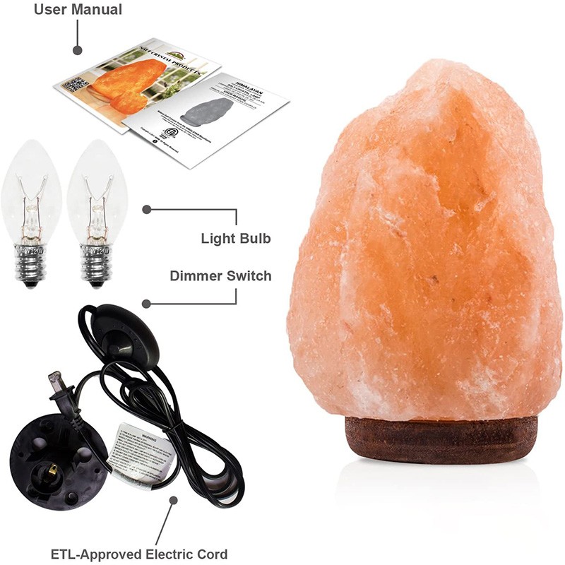 Crystal Salt Lamp With Multi Colored Night Light (2 Pack)
