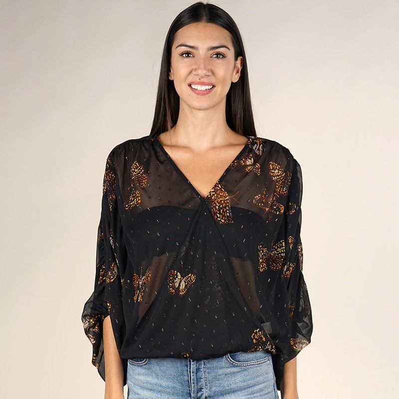Butterfly Fly Surplice Top