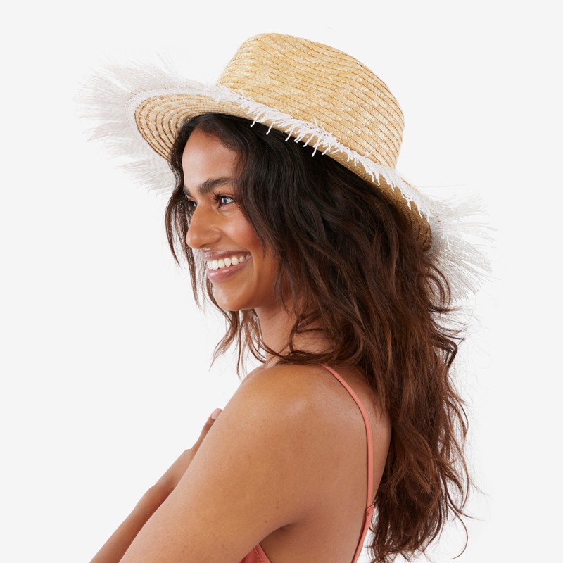 Straw Hat with Fringe